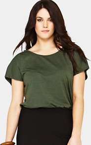 Cross Back Garment Dyed Tshirt, Khaki - neckline: round neck; pattern: plain; style: t-shirt; predominant colour: khaki; occasions: casual; length: standard; fibres: cotton - mix; fit: body skimming; sleeve length: short sleeve; sleeve style: standard; pattern type: fabric; texture group: jersey - stretchy/drapey