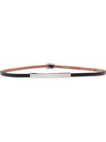 Attirante Belt - predominant colour: black; occasions: casual, evening, work, occasion; style: classic; size: skinny; worn on: waist; material: leather; pattern: plain; finish: plain; embellishment: chain/metal