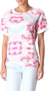 Taquinerie Top - style: t-shirt; predominant colour: pink; occasions: casual, holiday; length: standard; fibres: cotton - stretch; fit: body skimming; neckline: crew; sleeve length: short sleeve; sleeve style: standard; pattern type: fabric; pattern size: big & busy; pattern: patterned/print; texture group: jersey - stretchy/drapey
