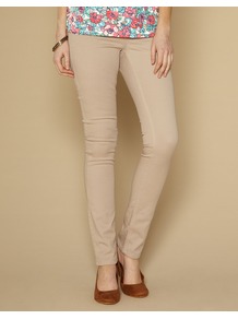 Lucy Slim Leg Jeans - length: standard; pattern: plain; pocket detail: traditional 5 pocket; style: slim leg; waist: mid/regular rise; predominant colour: champagne; occasions: casual; fibres: cotton - stretch; texture group: denim; pattern type: fabric; pattern size: standard