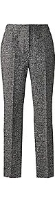Printed Slim Leg Trousers Length 27in - length: standard; pattern: plain; waist: mid/regular rise; predominant colour: charcoal; occasions: casual, evening, work; fibres: cotton - stretch; fit: slim leg; pattern type: fabric; pattern size: standard; texture group: tweed - light/midweight; style: standard