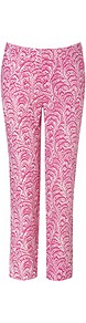 Fuchsia Multi Silk Pants - waist: mid/regular rise; predominant colour: hot pink; occasions: casual, evening, holiday; length: ankle length; fibres: silk - 100%; texture group: crepes; fit: straight leg; pattern type: fabric; pattern size: standard; pattern: patterned/print; style: standard