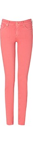 Twill Melograno Cristen Jeans - style: skinny leg; length: standard; pattern: plain; pocket detail: traditional 5 pocket; waist: mid/regular rise; predominant colour: coral; occasions: casual, evening, holiday; fibres: cotton - stretch; jeans detail: dark wash; texture group: denim; pattern type: fabric; pattern size: standard