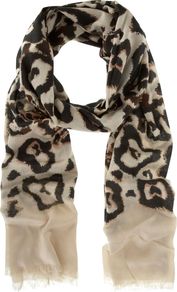 Tafara Print Scarf, Multi Coloured - predominant colour: stone; occasions: casual, evening, work, occasion, holiday; type of pattern: standard; style: regular; size: standard; material: fabric; pattern: animal print; trends: statement prints