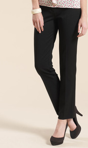 Bobby Cigarette Short Trousers - length: standard; pattern: plain; waist: mid/regular rise; predominant colour: black; occasions: casual, evening, work; fibres: polyester/polyamide - mix; hip detail: fitted at hip (bottoms); fit: straight leg; pattern type: fabric; pattern size: standard; texture group: woven light midweight; style: standard