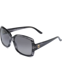Gg 3580/S Sunglasses - predominant colour: charcoal; occasions: casual, holiday; style: square; size: standard; material: plastic/rubber; pattern: plain; finish: plain