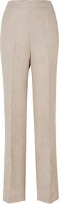 Silk Linen Trousers - length: standard; pattern: plain; waist: mid/regular rise; predominant colour: stone; occasions: casual, evening, work; fibres: linen - mix; texture group: linen; fit: straight leg; pattern type: fabric; pattern size: standard; style: standard