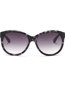Mia Oversize Sunglasses - predominant colour: black; occasions: casual, holiday; style: round; size: large; material: plastic/rubber; pattern: tortoiseshell; finish: plain