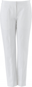 Hannah Trouser - pattern: plain; waist detail: fitted waist; pocket detail: small back pockets; waist: mid/regular rise; predominant colour: white; occasions: casual, work, holiday; length: ankle length; fibres: cotton - stretch; hip detail: fitted at hip (bottoms); texture group: cotton feel fabrics; fit: slim leg; pattern type: fabric; style: standard
