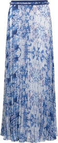 Madalene Skirt - fit: body skimming; style: pleated; waist: mid/regular rise; predominant colour: navy; occasions: casual, holiday; length: floor length; fibres: polyester/polyamide - mix; texture group: structured shiny - satin/tafetta/silk etc.; pattern type: fabric; pattern size: big & busy; pattern: patterned/print