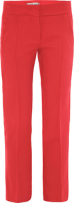 Ombrosa Trousers - pattern: plain; waist: mid/regular rise; predominant colour: true red; occasions: casual, evening, work; length: ankle length; fit: straight leg; pattern type: fabric; texture group: other - light to midweight; style: standard; fibres: viscose/rayon - mix