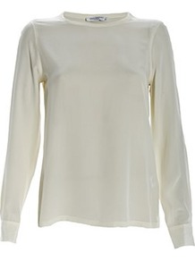 Liam Long Sleeve Tee - neckline: round neck; pattern: plain; style: t-shirt; predominant colour: white; occasions: casual, evening, work, occasion, holiday; length: standard; fibres: silk - 100%; fit: straight cut; sleeve length: long sleeve; sleeve style: standard; texture group: silky - light; pattern type: fabric; pattern size: standard