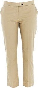 Quentin Cotton Trouser Beige - pattern: plain; pocket detail: small back pockets; waist: mid/regular rise; predominant colour: stone; occasions: casual, evening, work, holiday; length: ankle length; fibres: cotton - stretch; hip detail: fitted at hip (bottoms); waist detail: narrow waistband; texture group: cotton feel fabrics; fit: slim leg; pattern type: fabric; pattern size: standard; style: standard