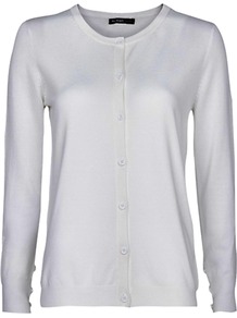 Essential Cardigan - neckline: round neck; pattern: plain; predominant colour: white; occasions: casual, work; length: standard; style: standard; fibres: polyester/polyamide - mix; fit: standard fit; sleeve length: long sleeve; sleeve style: standard; texture group: knits/crochet; pattern type: knitted - other; pattern size: standard
