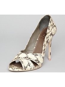 Pumps Amira High Heel - predominant colour: ivory; occasions: evening, work, occasion, holiday; material: leather; heel height: high; heel: stiletto; toe: open toe/peeptoe; style: courts; finish: plain; pattern: animal print