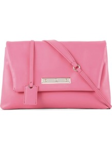 Albion Foldover Clutch - occasions: casual, evening, work, occasion; type of pattern: standard; style: clutch; length: hand carry; size: small; material: leather; pattern: plain; finish: plain; predominant colour: dusky pink