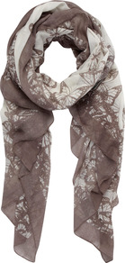 Blake Print Scarf - predominant colour: taupe; occasions: casual, work; type of pattern: standard; style: regular; size: standard; material: fabric; pattern: patterned/print