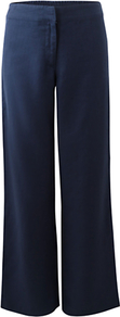 Linen Trousers, Royal Blue - length: standard; pattern: plain; waist: mid/regular rise; predominant colour: navy; occasions: casual, evening, work, holiday; fibres: linen - 100%; hip detail: fitted at hip (bottoms); waist detail: narrow waistband; texture group: linen; fit: wide leg; pattern type: fabric; pattern size: standard; style: standard