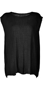 Black Knit Oversized Bliss Top - neckline: slash/boat neckline; sleeve style: capped; pattern: plain; predominant colour: black; occasions: casual, holiday; length: standard; style: top; fibres: viscose/rayon - 100%; fit: loose; back detail: longer hem at back than at front; sleeve length: short sleeve; pattern type: fabric; texture group: jersey - stretchy/drapey
