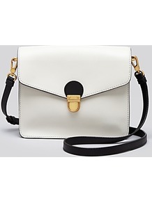 Tote Top Chicret Colorblocked East West - predominant colour: white; occasions: casual, work; type of pattern: standard; style: messenger; length: across body/long; size: small; material: leather; pattern: plain; finish: plain