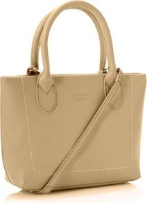 Natural Luxury Grained Leather Grab Bag - predominant colour: stone; occasions: casual, evening, work; type of pattern: standard; style: tote; length: handle; size: standard; material: leather; pattern: plain; finish: plain