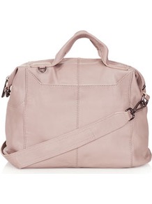 Washed Gladstone Holdall - predominant colour: blush; occasions: casual, evening, work; type of pattern: standard; style: bowling; length: handle; size: standard; material: leather; pattern: plain; finish: plain