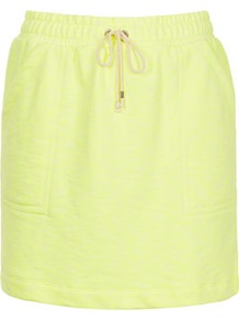 Fluro Drawcord Skirt - length: below the knee; pattern: plain; fit: body skimming; waist detail: belted waist/tie at waist/drawstring; waist: mid/regular rise; predominant colour: primrose yellow; occasions: casual, evening, holiday; style: mini skirt; fibres: cotton - mix; trends: sporty redux, fluorescent; pattern type: fabric; pattern size: standard; texture group: jersey - stretchy/drapey