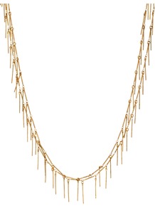 2 Row Delicate Necklace - predominant colour: gold; occasions: casual, evening, work; style: multistrand; length: long; size: small; material: chain/metal; finish: metallic; embellishment: chain/metal