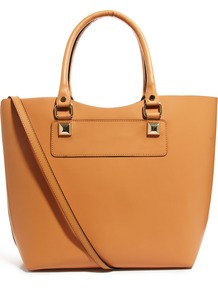 Hard Leather Tote - predominant colour: tan; occasions: casual, work; style: tote; length: handle; size: oversized; material: leather; pattern: plain; finish: plain