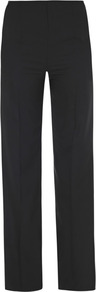 High Waisted Boot Cut Trousers - pattern: plain; waist: high rise; length: extra long; predominant colour: black; occasions: casual, evening, work; fibres: wool - mix; fit: bootcut; pattern type: fabric; texture group: woven light midweight; style: standard