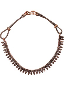 Hand Crafted Silver Spike Necklace - predominant colour: bronze; occasions: casual, evening, work; style: standard; length: short; size: standard; material: chain/metal; finish: metallic
