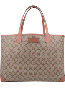 Gg Plus Stars Supreme Canvas Tote - predominant colour: taupe; occasions: casual, evening, work; type of pattern: light; style: tote; length: handle; size: standard; material: fabric; pattern: monogram; finish: plain