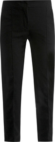 Mattia Trousers - pattern: plain; waist: mid/regular rise; predominant colour: black; occasions: casual, evening, work; length: ankle length; fibres: cotton - stretch; texture group: cotton feel fabrics; fit: slim leg; pattern type: fabric; style: standard