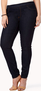 Elasticized Skinny Jeans - style: skinny leg; length: standard; pattern: plain; pocket detail: traditional 5 pocket; waist: mid/regular rise; predominant colour: navy; occasions: casual, evening; fibres: cotton - mix; texture group: denim; pattern type: fabric; pattern size: standard