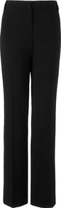 Women's Cissy Trousers, Mocha - length: standard; pattern: plain; waist: high rise; predominant colour: black; occasions: evening, work; fibres: wool - mix; fit: straight leg; pattern type: fabric; pattern size: small & light; texture group: woven light midweight; style: standard