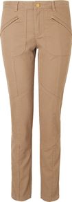 Masie Trousers, Brown - length: standard; pattern: plain; waist: mid/regular rise; style: cargo; predominant colour: camel; occasions: casual, work; fibres: cotton - stretch; hip detail: fitted at hip (bottoms); waist detail: narrow waistband; fit: slim leg; pattern type: fabric; texture group: woven light midweight