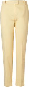 Women's Slim Leg Chino, Yellow - pattern: plain; waist: mid/regular rise; predominant colour: primrose yellow; occasions: casual, work, holiday; length: ankle length; style: chino; fibres: cotton - stretch; texture group: cotton feel fabrics; fit: slim leg; pattern type: fabric