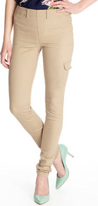 Almond Combat Jegging - length: standard; pattern: plain; waist: mid/regular rise; style: cargo; predominant colour: stone; occasions: casual, evening; fibres: cotton - stretch; hip detail: fitted at hip (bottoms); texture group: denim; fit: skinny/tight leg; pattern type: fabric; pattern size: standard