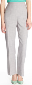Grey Piping Detail Trousers - length: standard; waist: high rise; predominant colour: light grey; occasions: casual, work; fibres: polyester/polyamide - 100%; hip detail: front pleats at hip level; fit: straight leg; pattern type: fabric; pattern size: small & light; pattern: patterned/print; texture group: woven light midweight; style: standard