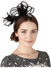 Faux Feather & Mesh Large Bow Headband - predominant colour: black; occasions: occasion; style: fascinator; size: standard; material: macrame/raffia/straw; embellishment: feather; pattern: plain