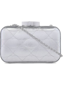 Fifi Quilted Lips Clutch - predominant colour: silver; occasions: evening, occasion; type of pattern: standard; style: clutch; length: shoulder (tucks under arm); size: small; material: leather; embellishment: quilted; pattern: plain; trends: metallics; finish: metallic