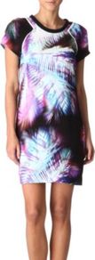 Rivage Dress - style: t-shirt; length: mid thigh; neckline: round neck; occasions: casual, evening, holiday; fit: body skimming; fibres: polyester/polyamide - 100%; predominant colour: multicoloured; sleeve length: short sleeve; sleeve style: standard; pattern type: fabric; pattern size: small & busy; pattern: patterned/print; texture group: jersey - stretchy/drapey