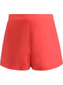 Mele Douppioni Shorts - pattern: plain; style: shorts; length: short shorts; waist: mid/regular rise; predominant colour: true red; occasions: casual, evening, holiday; fibres: silk - 100%; waist detail: narrow waistband; texture group: structured shiny - satin/tafetta/silk etc.; fit: straight leg; pattern type: fabric; pattern size: standard