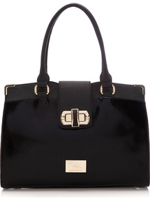 Black Tote Bag - predominant colour: black; occasions: casual, work; type of pattern: standard; style: tote; length: handle; size: standard; material: fabric; pattern: plain; finish: plain
