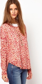 Leopard Cashmere Jumper - neckline: round neck; style: standard; predominant colour: true red; occasions: casual; length: standard; fit: loose; fibres: cashmere - 100%; sleeve length: long sleeve; sleeve style: standard; texture group: knits/crochet; pattern type: fabric; pattern size: small & busy; pattern: animal print