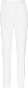 Joanna Zac Straight Leg Trousers - length: standard; pattern: plain; waist: mid/regular rise; predominant colour: white; occasions: evening, work, occasion, holiday; fibres: cotton - mix; texture group: crepes; fit: straight leg; pattern type: fabric; pattern size: standard; style: standard