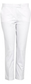 Quentin Cotton Cropped Trousers - pattern: plain; waist: mid/regular rise; predominant colour: white; occasions: casual, holiday; length: ankle length; fibres: cotton - stretch; fit: straight leg; pattern type: fabric; pattern size: standard; texture group: other - light to midweight; style: standard