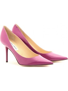 Agnes Patent Leather Pumps - predominant colour: magenta; occasions: evening, occasion; material: leather; heel height: high; heel: stiletto; toe: pointed toe; style: courts; finish: patent; pattern: plain