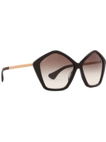 Culte Pentagonal Sunglasses - predominant colour: black; occasions: casual, holiday; style: novelty; size: large; material: plastic/rubber; pattern: plain; finish: plain