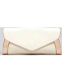 Clutch Anna - predominant colour: ivory; occasions: evening, occasion; type of pattern: light; style: clutch; length: hand carry; size: small; material: leather; pattern: plain; finish: patent
